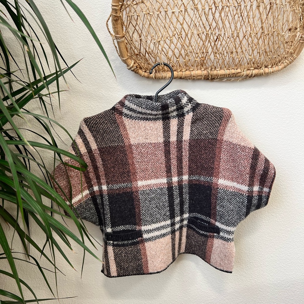 ZARA Girls Plaid Poncho